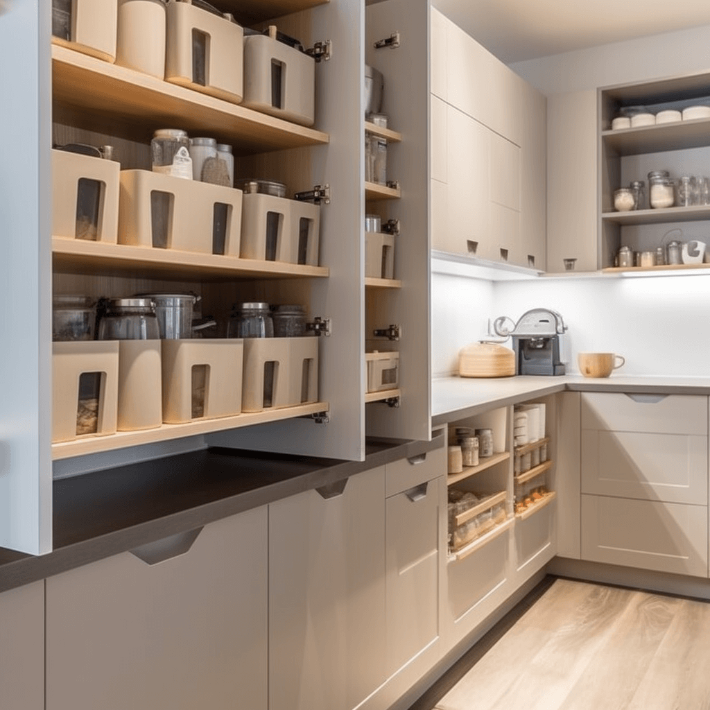 kitchen storage ideas kelowna for a renovation with shelves that slide in and out